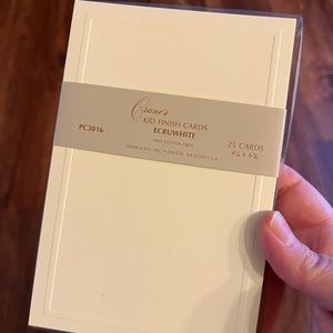 Crane & Co. Vintage 25 Flat Cards Crane’s Kid Finish Ecruwhite 100% Cotton 3016